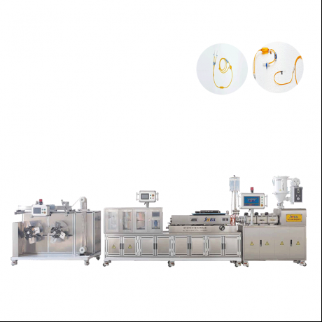 Tres capas (dúas capas) da liña de extrusión de tubos de infusión médicos a proba de luz